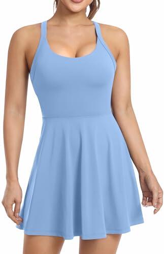 Vestido de tenis para mujer, con pantalones cortos y sujetador integrados, ropa deportiva, de golf, para actividades físicas y ejercicio, S
