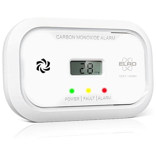 ELRO FC5003 Detector de monóxido de Carbono con Sensor de 10 años | Pantalla LCD y batería de 3 años | Protección fiable y Alarma de CO | Cumple la Norma Europea EN50291