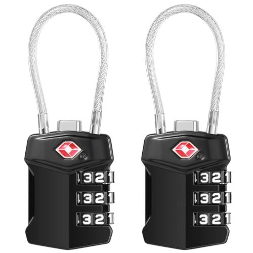 Blendura Candado Maleta Viaje 2 Picks, Candado TSA Contraseña de 3 Dígitos, Candado Taquilla Gimnasio para Maletas Viaje Mochila Equipaje
