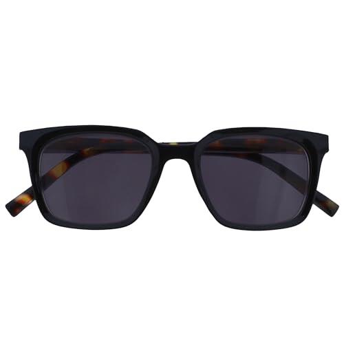 OPULIZE KOI Gafas de Lectura Para el Sol - Montura Rectangular - Lentes Tintadas UV400 - Visión Óptima - Negro - Hombre Mujer - Bisagras de Muelle - S50-1 +2.00