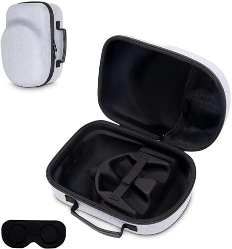 Funda para Meta Quest 3, funda de transporte de viaje para Meta Quest 3, protección contra golpes, bolsa de almacenamiento compatible con la mayoría de correas de realidad virtual en el mercado, gris,