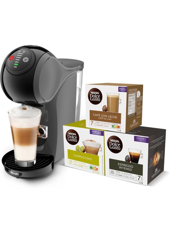 De'Longhi Dolce Gusto Genio S EDG226.A, Máquina de Café en Cápsulas, Incluye 3 Paquetes de Cápsulas, Diseño Compacto, Tamaño de Bebida Ajustable, Depósito de Agua Extraíble de 0,8L, 1600 W, Gris