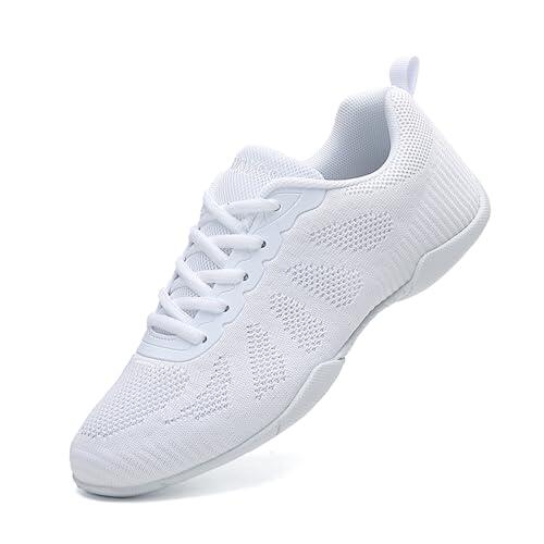 Zapatos de porrista para Mujer,para Entrenamiento, Animadora, Jazz, Yoga, Animadora, Zapatillas Deportivas, para Caminar, Blanco, 37 EU