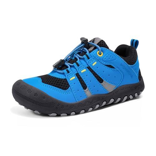 Mishansha Zapatillas de Deporte Niños Ligeras Transpirable Zapatos de Correr Antideslizante Sneakers Negro Azul 29 EU
