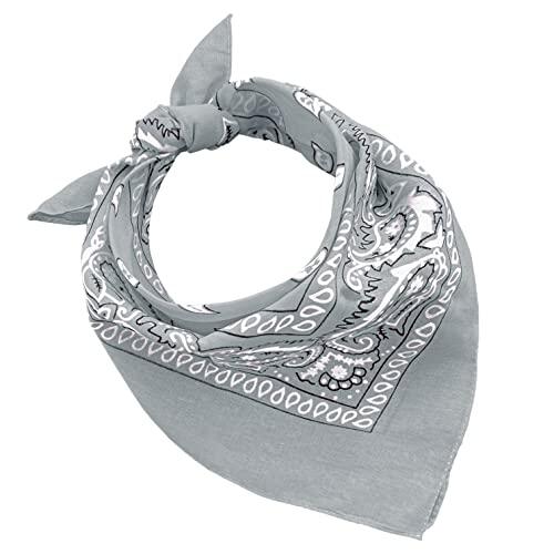 JOPHY & CO. 100% algodón BANDANA SET 3/5/10 para Mujeres Hombres Niños Unisex Único y/o Paisley Pattern COD. A644 (Paisley, Gris Oscuro, Set 1 pz)