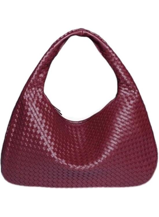 Bolso Hobo grande de cuero tejido para mujer, bolso de hombro con asa superior, bolso de mano tejido, bolso suave para axilas