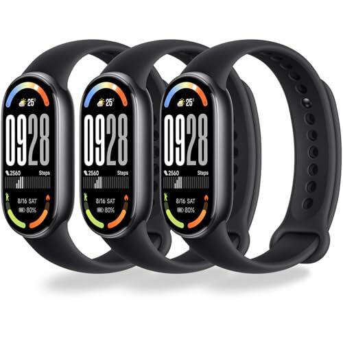 MONUARY 3 Piezas Correas Compatibles con Xiaomi Smart Band 10/9/8, Pulseras de Deportivas de Colores, con Herrajes Metálicos, Suaves y Transpirables, Liberación Rápida