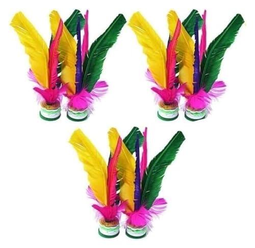 Volante chino, volante de plumas de colores, juego de 5 volantes de colores, bola Jianzi, volante chino Kick Jianzi, interior, exterior, (color: 5 piezas (color: 6 piezas B) (Color : 6pieces B)
