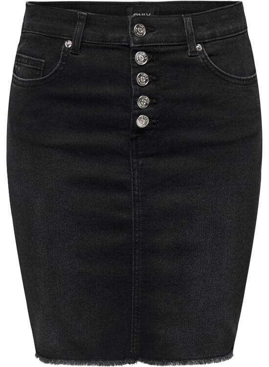 ONLY Onlhush Mid Waist Vis But RW Skirt Dnm Falda de Cintura Media para Mujer