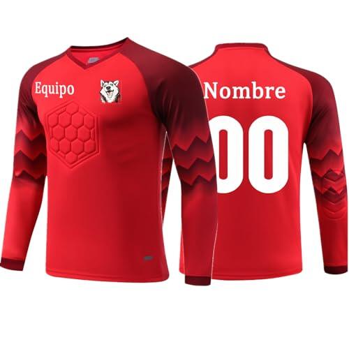 OPUTWDF Equipacion Portero Niño Personalizada Conjunto Camiseta Portero Futbol Hombre con su Nombre Número Equipo Número