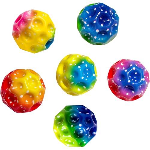 TZEKING 6PCS Astro Jump,Bouncing,7 cm,Pelota de Goma Saltarina,6 Colores de Pelotas saltarinas, fáciles de agarrar, Regalos para niños y niñas, Alivio del estrés