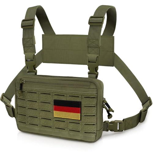 WYNEX Bolsa Táctica de Pecho Laser Cut Design, Molle Kit de Utilidad Recon de Combate Airsoft, Incluye Parche