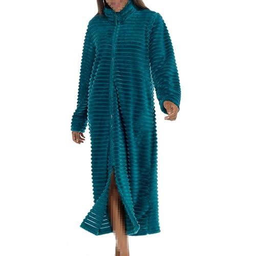 A2Z Bata Invierno Caliente Con Cremallera Para Mujer Elegante Ropa Estar Para - Ladies Gown AZ333 Teal 12-14