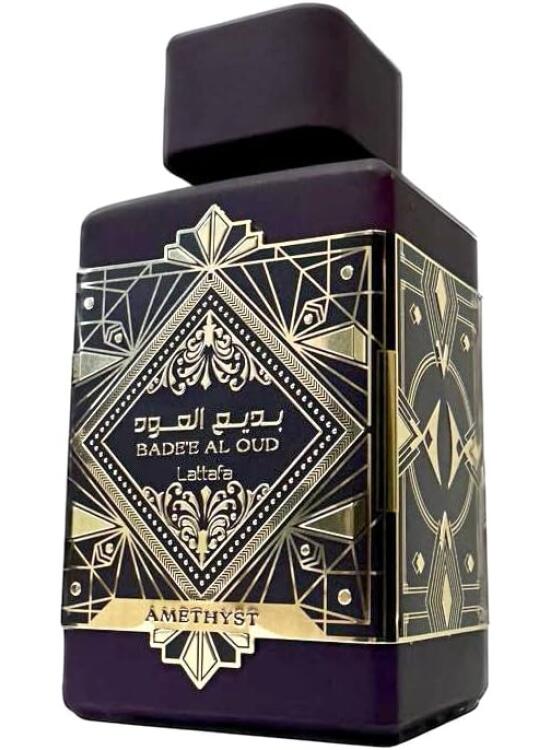 Lattafa Bade'e Al Oud Amethyst 100 ML, Fragancia Árabe Floral, Sello de Calidad Made in Dubai, Aroma de larga Duración