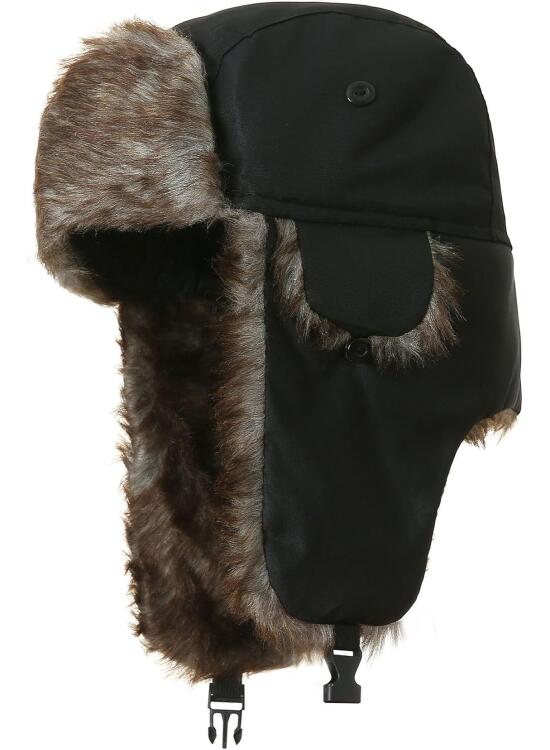 Sombrero de invierno negro, protección auditiva, resistente al viento, viento frío y nieve, sombrero de trampero con orejeras para hombres y mujeres, sombrero de cazador, sombrero cálido para