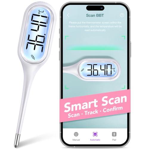 Easy@Home Termómetro Digital Corporal de 2 Modos: Monitor de la Temperatura Basal y Oral | Medidor Preciso para la Fertilidad de Mujeres y Fiebre Rápido en 12 Segundos