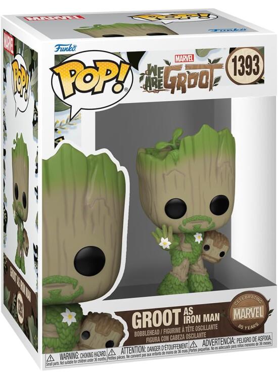 Funko Pop! Marvel: Wag - Iron Man - We Are Groot - Figura de Vinilo Coleccionable - Idea de Regalo- Mercancia Oficial - Juguetes para Niños y Adultos - TV Fans - Muñeco para Coleccionistas
