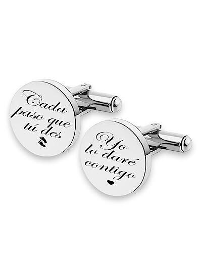 Soul | Gemelos Boda Acero Inoxidable Regalo Novio Padrino | Cada paso que tú des