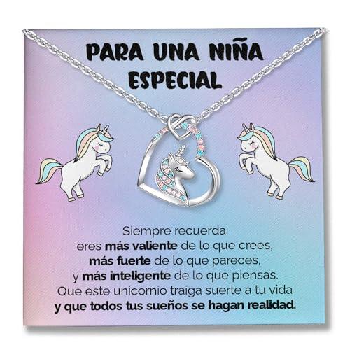 SOFIA FERRER Regalo Niña 10 Años, Colgante De Unicornio, Regalos Niña 7, 8, 9, 10, 11, 12 Años, Collar Niñas Plata De Ley, Regalo Original Para Niñas, Navidad, Reyes (Sueños)