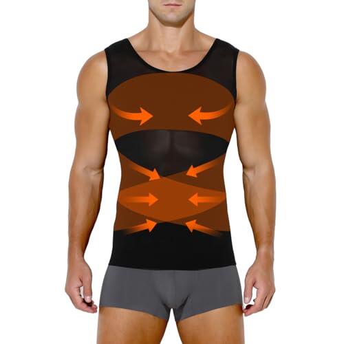 Casey Kevin Camisa de compresión Slim para Hombres, Faja Chaleco Hombre Hombre Reductora Compresion Elástica de Ropa Interior(Tamaño: M-XXL)