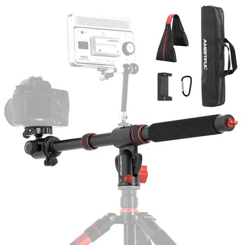 AMBITFUL Brazo de extensión de trípode de 42 Pulgadas, Aluminio, Retractable, Brazo de Tripod, Brazo Giratorio para fotografía de sobrecarga, Disparo multiángulo, Carga máxima de 10 kg