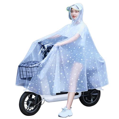 Zerodis Chubasquero Transparente para Ciclismo para Mujer, Cuerpo Completo, PVC, Ligero, Portátil, Impermeable, para Bicicleta Eléctrica, Scooter, Bicicleta Eléctrica