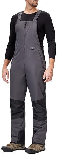 DAFENP Pantalones Nieve Esquí Hombre Invernal Pantalón Softshell Calor Pantalones Trabajo Largos Prueba Viento Impermeable Mono Outdoor Pantalón Funcional HXK9229M-Grey-S