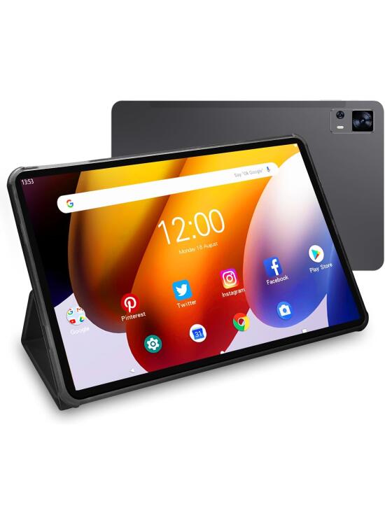 VASOUN Tablet Android 13 de 12 Pulgadas, 2K FHD+, 256 GB Con Funda de Piel, 4G LTE 5 GHz Dual WiFi, Octa-Core, Cámara Dual 5 MP + 13 MP, Batería 8000 mAh