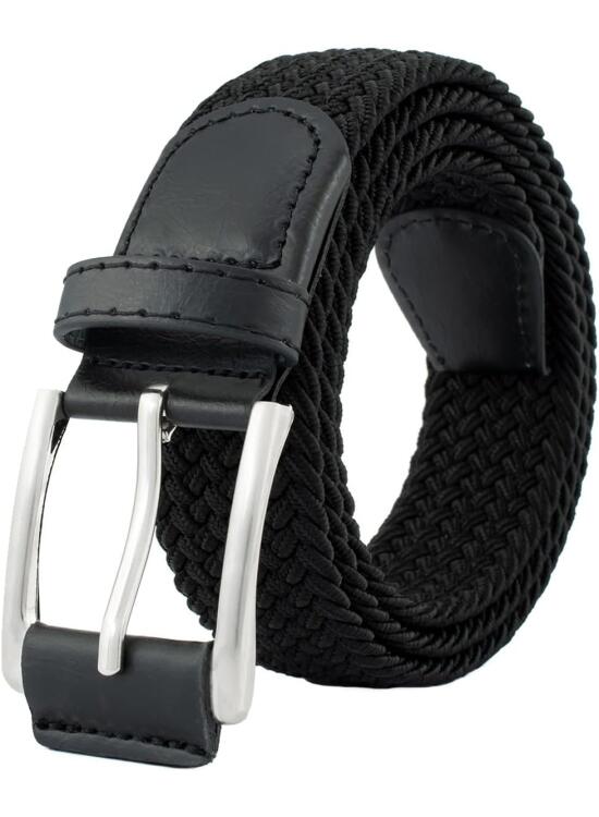 Cinturón Trenzado Elástico - Cinturon de Tela Unisex Casual Cinturones Elásticos Extensible Tejidos Cinturón Vintage con Hebilla de Aleación para Hombres y Mujeres