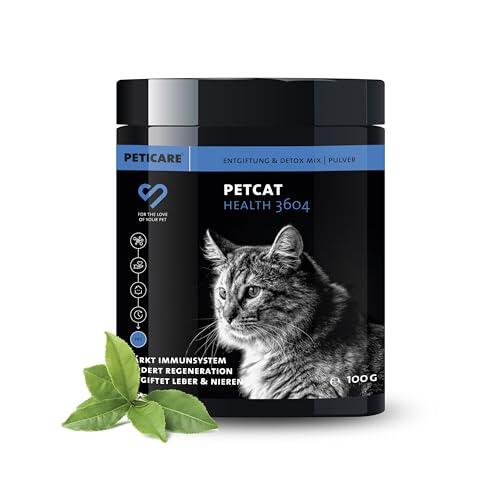 Peticare Suplemento Natural para Gatos | Mezcla Vegetal con Cardo Mariano y MSM | Acompaña la digestión y la vitalidad | Fácil de dosificar | petCat Health 3604