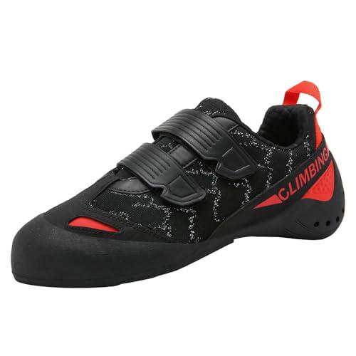 ZHENSI Zapatos De Escalada Hombres Mujeres Jóvenes Principiantes Profesional Escalada En Roca Zapatos De Entrenamiento,Negro,42 EU