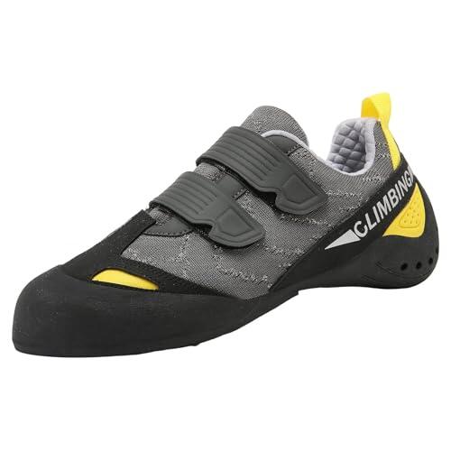 ZHENSI Zapatos De Escalada Hombres Mujeres Jóvenes Principiantes Profesional Escalada En Roca Zapatos De Entrenamiento,Gris,37 EU