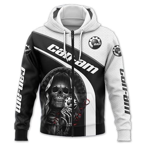 GIOPSQ Sudaderas con capucha Chaquetas Camiseta Pantalones Pantalones cortos Cárdigan Delgado 3D can-am Impresión Pullover Hombres y mujeres Sudadera de poliéster informal chaqueta/A1/5XL