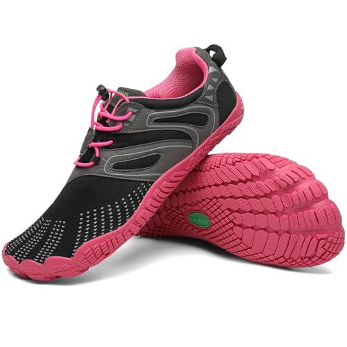 SAGUARO Vitality IV - Zapatos Barefoot Zapatillas Mujer Hombre Minimalistas Zapatillas de Barefoot Calzado para Wide Tox Box Rosa Rojizo,Gr.38