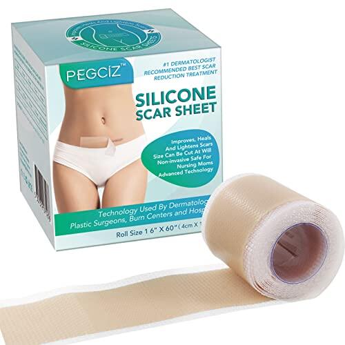 Silicone Scar Sheets, Parches Cicatrizantes, Hojas de Silicona para Cicatrices Tiritas Cicatrizantes, Parches Silicona Cicatrices para Cicatrices Causadas Por Cesárea (Verde, 1.6'' X 60'')