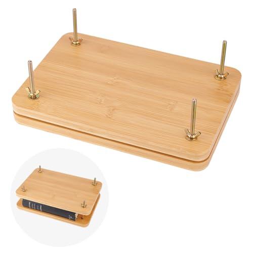 OLYCRAFT Kits de encuadernación de libros de madera, herramientas de prensa de libros de 29,5 x 20 x 10,2 cm, herramientas de encuadernación de madera rectangular, herramientas de libro de prensa de