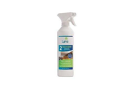 Lahti 2 OULUJÄRVI - Protección única para madera de sauna - Adecuado para todas las maderas - Evita manchas de agua y sudor - Protege contra la suciedad (0,5 litros con cabezal pulverizador)