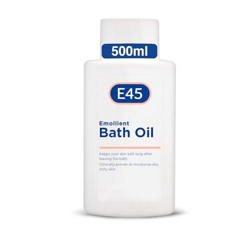 E45 Aceite de Baño Hidratante 500ml - Aceite de baño Emoliente para humectar e hidratar la Piel Seca - Aceite de Ducha sin jabón - Limpieza suave para la piel blanda - Dermatológicamente probado