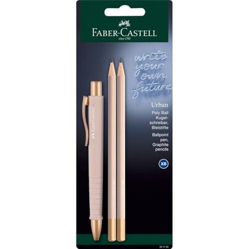 FABER-CASTELL 241123 – Juego de escritura con bolígrafo Poly Ball Urban y 2 lápices Urban