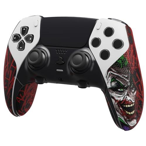 PlayVital Anti-Skid Absorbente del Sudor Mando Grip para ps5 Edge Wireless Controller, Professional Textured Soft PU Mango Grips Protector Anti Sudor para ps5 Edge Control(Clown Hahaha)