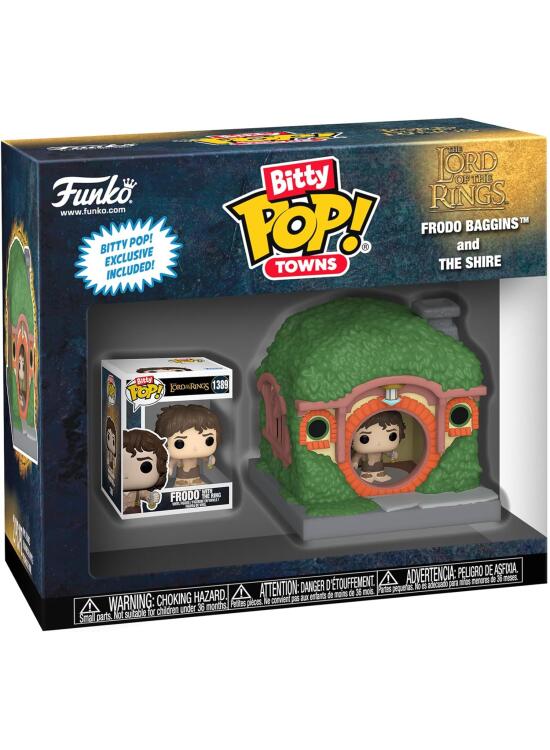 Funko Bitty Pop! Town: The Lord of The Rings - Frodo Baggins & The Shire - Figura de Vinilo Coleccionable - Idea de Regalo - Mercancía Oficial - Juguetes para niños y Adultos