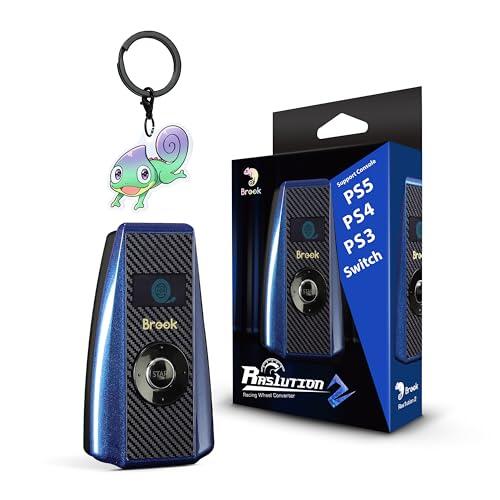Brook Ras1ution 2 con llavero - Convertidor de rueda de carreras para juegos de carreras en las consolas originales PS3/PS4/PS5/Switch [versión exclusiva]