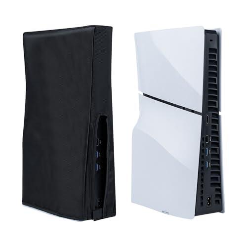 Mcbazel PS5 Slim Funda Antipolvo, Cubierta Protectora Antirrayas, a Prueba de Polvo para Consola de Juegos PlayStation 5 Slim Digital/Disc - Negra（no para ps5/ps5 Pro