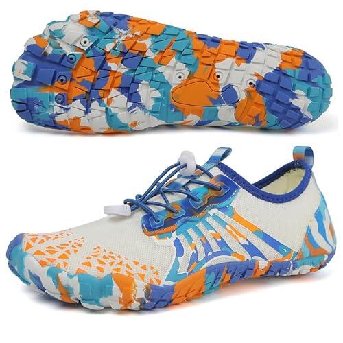 Unisex Zapatos Descalzos Hombre Mujer Zapatos de Agua Hombres Mujeres Barefoot Zapatillas Outdoor Secado Rápido Surf Calzado para Yoga Playa Transpirable Ligero y Antideslizante(Blanco 38EU)