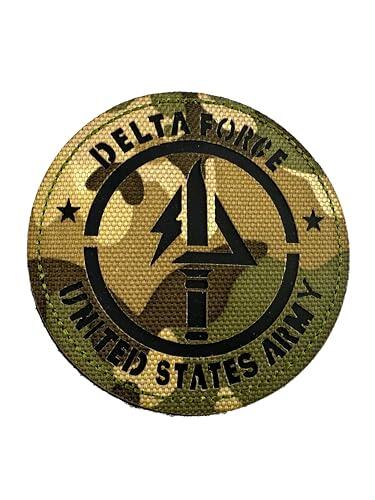 Patch Nation Delta Force Multicam - Parche táctico de campo de airsoft cortado con láser