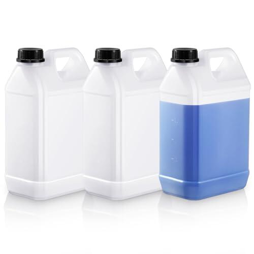Ziliny 3 recipientes de plástico de 1 galón con asa y tapa, recipientes cuadrados de polietileno de alta densidad para almacenamiento de agua líquida, hogar, restaurante, uso comercial residencial
