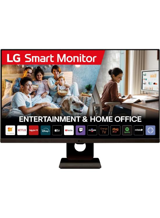 LG 27SR50F-B - Smart Monitor MyView, 27", Pantalla IPS, Full HD 1920x1080, IPS, (16:9), webOS23, 250 nits, Sin Mando ni Cámara, Inclinación Ajustable, Negro