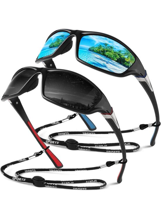 Sunier Gafas de Sol Hombre Mujer Polarizadas Deportivas Gafas de Sol Conduciendo Pesca Ciclismo Protección 100% UV400