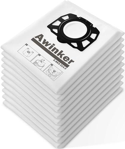 Paquete de 10 bolsas para aspiradora Karcher WD2 Plus WD3S WD 3S WD 3V KFI 357 KWD 1-3 2.863-314.0 SE4001 SE4002