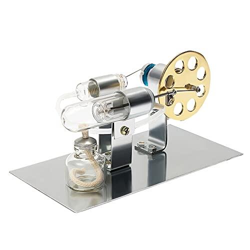 LetCart Modelo De Motor Stirling, Sterling Engine Kit Modelo De Motor Stirling De Aire Caliente con Luz LED, Modelo de Motor Modelo de Juguete Educativo, Apto para Adultos